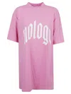 Balenciaga Oversized Cotton T-shirt With Graphic Contrast In Pink