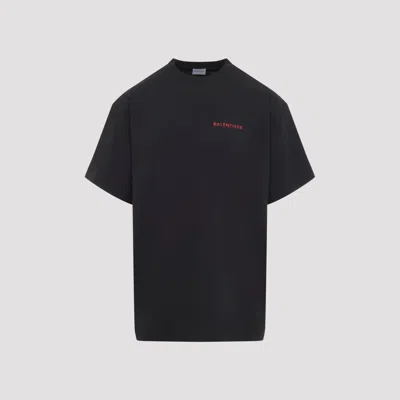 Balenciaga Oversized Gradient Logo Cotton T-shirt In Black