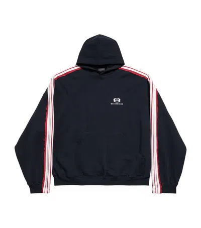 Balenciaga Oversized Cotton Unity Sports Icon Hoodie In Black