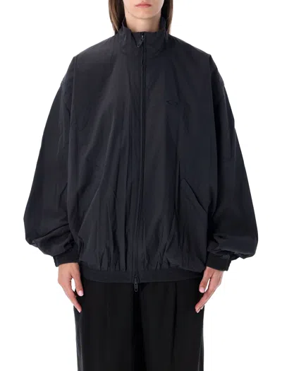 Balenciaga Oversized Dark Navy Tracksuit Jacket In Brown