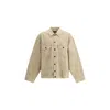Balenciaga Beige Denim Jacket With Contrast Logo Embroidery