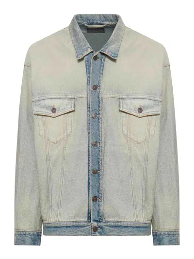 Balenciaga Light Blue Oversized Denim Jacket For Men
