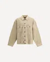 Balenciaga Beige Denim Jacket With Contrast Logo Embroidery In Sand