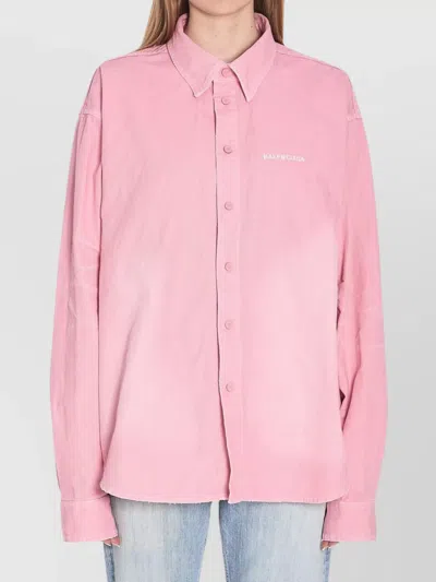 Balenciaga Oversized Distressed Denim Overshirt