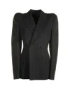 Balenciaga Notched-lapels Wool Blazer In Black