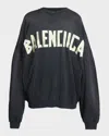Balenciaga Oversized Double Front Crewneck Sweatshirt In Animal Print