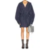 Balenciaga Elasticated Waistband Cotton Shirt Mini Dress In Blue