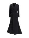 Balenciaga Women Oversized Godet Double-breasted Coat In Black