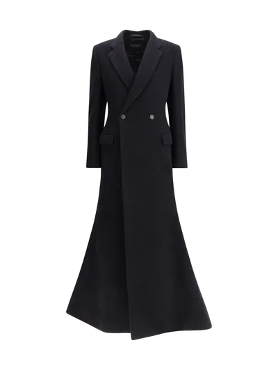 BALENCIAGA OVERSIZED GODET DOUBLE-BREASTED COAT