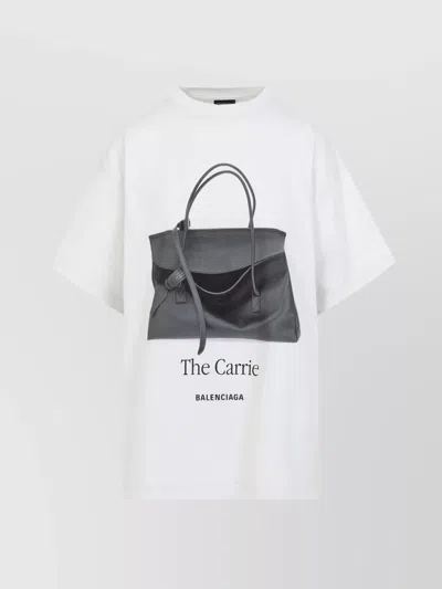 Balenciaga Oversized Graphic Print T-shirt In Red