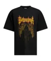 Balenciaga Printed Cotton Jersey T-shirt In Black