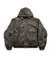 Balenciaga Montone Con Cappuccio E Zip In Shearling Marrone Donna In Brown