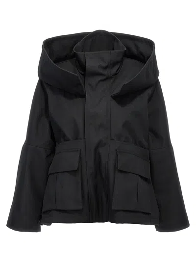 BALENCIAGA OVERSIZED JACKET CASUAL JACKETS AND PARKA BLACK