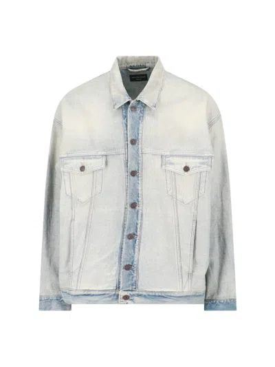 Balenciaga Oversized Jacket In Light Blue
