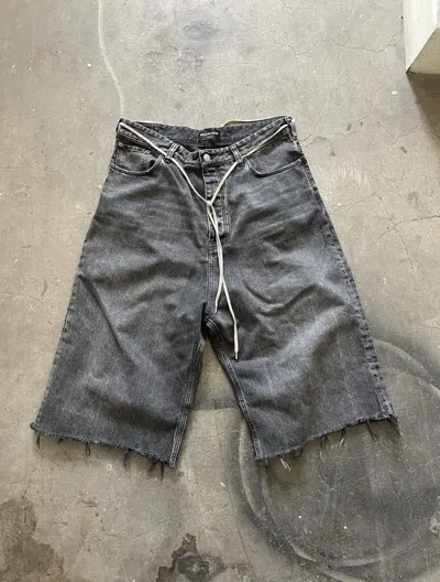 Pre-owned Balenciaga Oversized Jean Shorts In Black