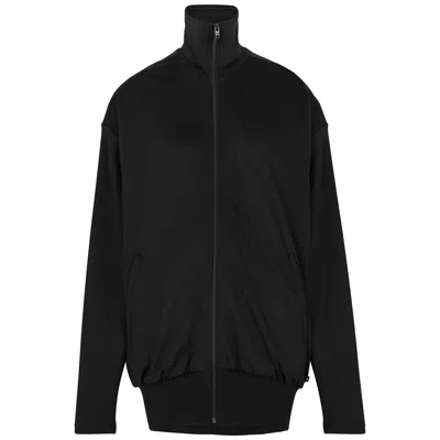 Balenciaga Oversized Jersey Track Jacket In Black