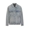 Balenciaga Light Blue Washed-effect Denim Jacket In Blue