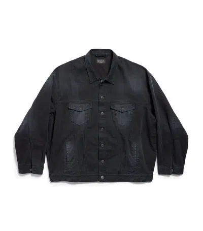 Balenciaga Deconstructed Denim Jacket In Black