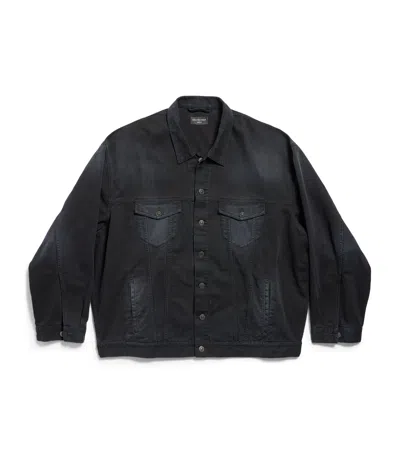 Balenciaga Deconstructed Denim Jacket In Black