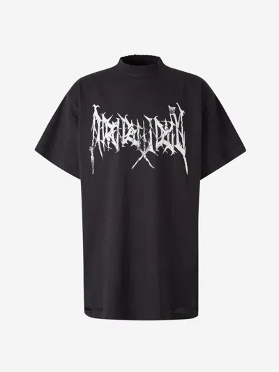 Balenciaga Oversized Logo T-shirt In Black