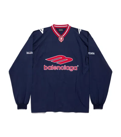 Balenciaga Oversized Logo T-shirt In Blue
