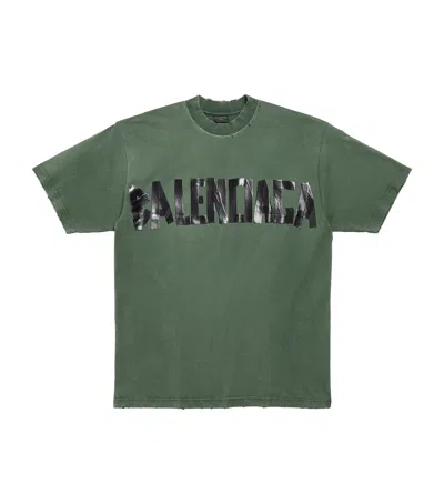 Balenciaga Oversized Logo T-shirt In Green