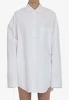 Balenciaga Collar Curved Hem Oversized Fit In White