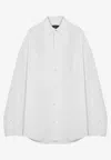 Balenciaga Large Fit Outerwear Shirt White In White