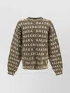 BALENCIAGA OVERSIZED MONOGRAM WOOL SWEATER