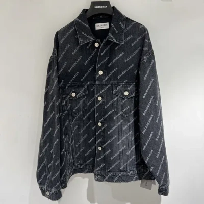 Pre-owned Balenciaga Oversized Painted Denim Jacket In Black