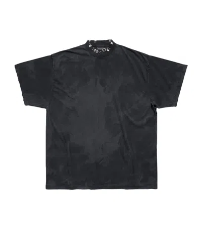 Balenciaga Oversized Piercing T-shirt In Black