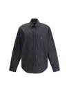 Balenciaga Black Cotton Shirt With Logo In Black