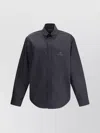 Balenciaga Black Cotton Shirt With Logo In Black