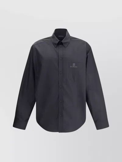 Balenciaga Oversized Shirt Modern Adjustable Cuffs In Black