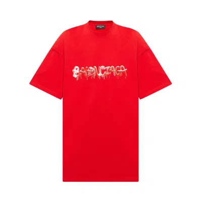 Pre-owned Balenciaga Oversized T-shirt 'cardi Red'