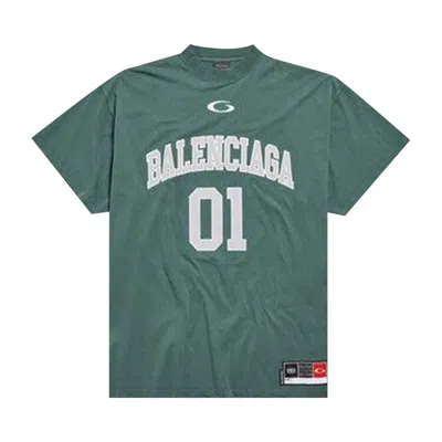 Pre-owned Balenciaga Oversized T-shirt 'dark Green/light Grey' | Men's Size Xs