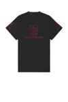 Balenciaga Crew Neck Short Sleeves In Washed Black & Red