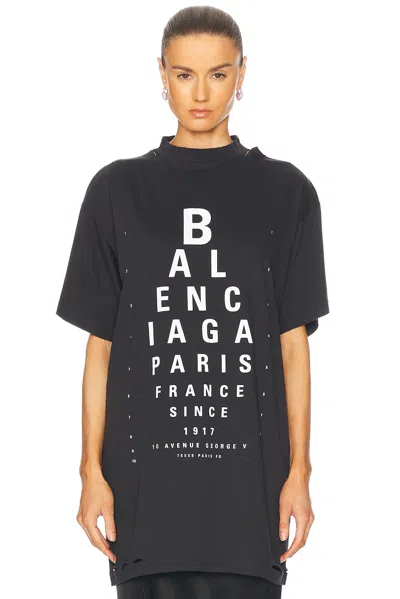 Balenciaga Optical Oversize T-shirt In Black