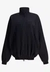 Balenciaga Slate Tech Fabric Oversize Windbreaker In Multi