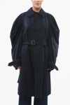 Balenciaga Twisted Puff-sleeves Cotton Trench Coat