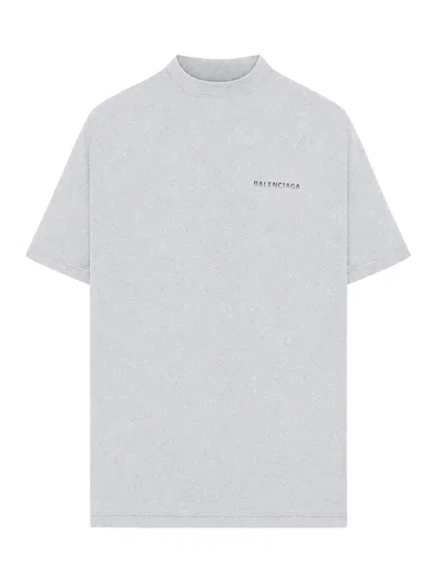 Balenciaga Oversized T-shirt With Gradient Print On The Back In Gray