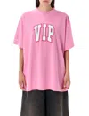 Balenciaga Pink Crewneck Logo T-shirt In Pink