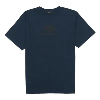 Balenciaga Oversized Washed Interlocked Bb T-shirt 'navy Black' In Blue