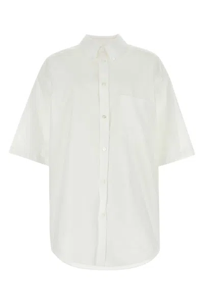 Balenciaga Oversize Poplin Shirt For Women In White