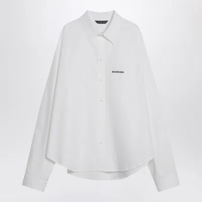 Balenciaga Oversized White Shirt With Logo Women