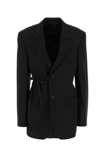 Balenciaga Oversized Wool Blazer With Cupro Lining In Black