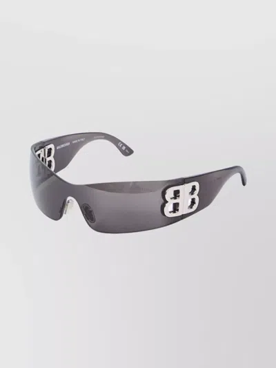 Balenciaga Oversized Wraparound Mask Sunglasses In Black
