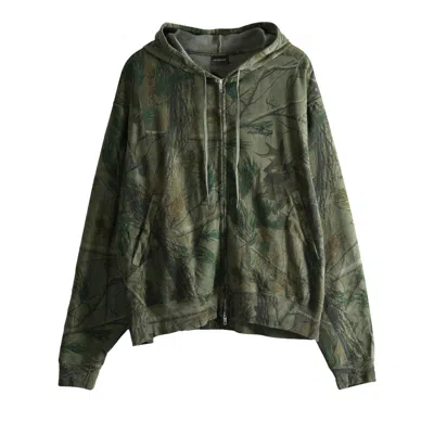 Pre-owned Balenciaga Oversized Zip-up Hoodie 'forest Green' | Men's Size S