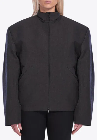Balenciaga Oversized Zip-up Jacket In Black