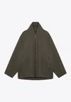 Balenciaga Oversized Zip-up Jacket In Green